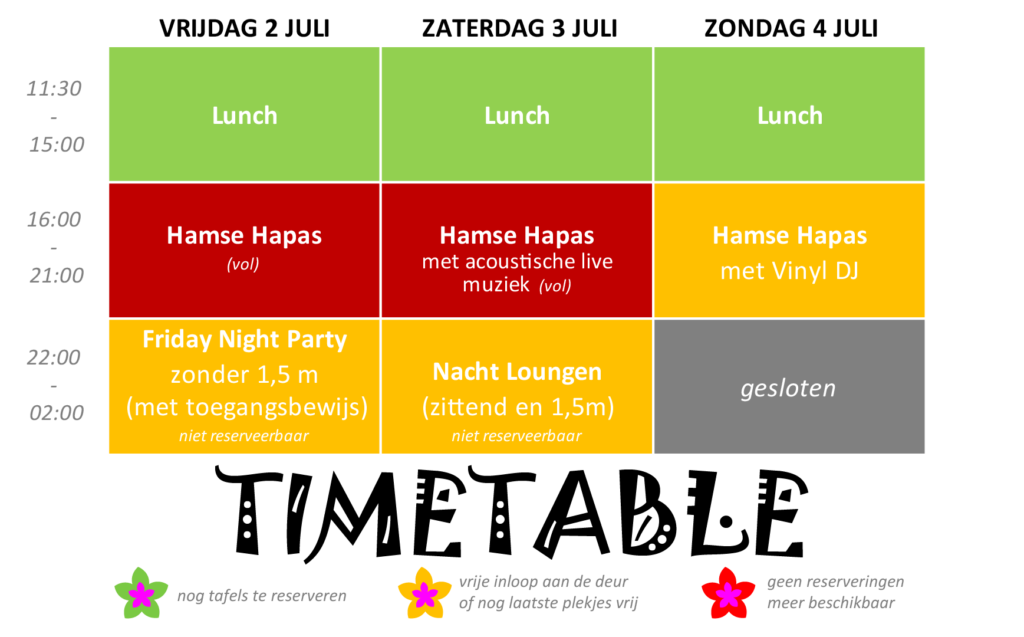 zomeraftraptimetable